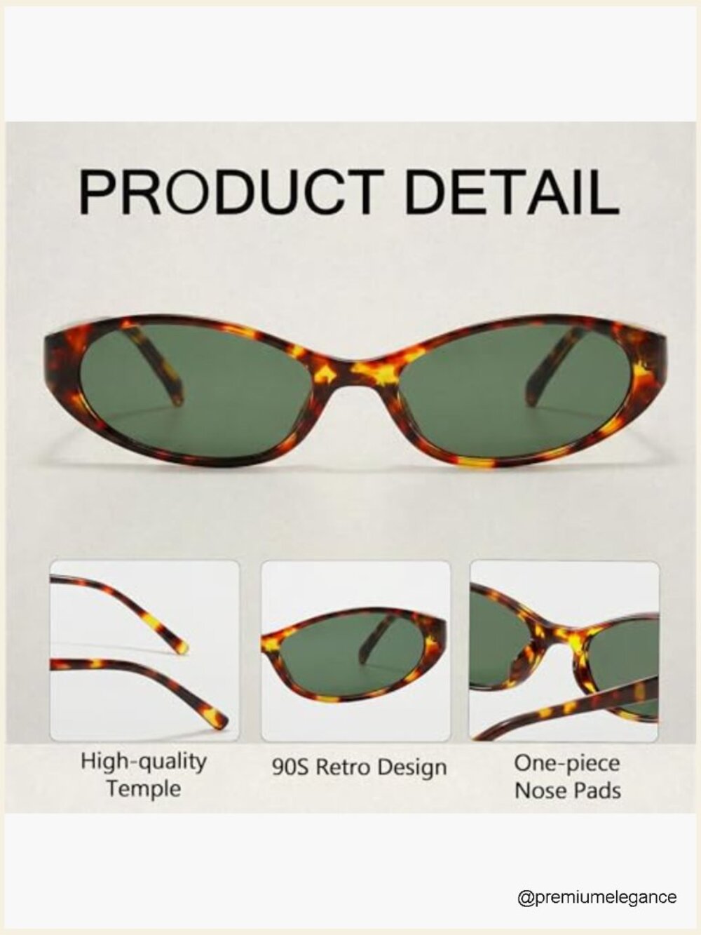 Retro Oval Sunglasses for Women - Small Chic 90s Style UV400 Lightweight Shades - Picture 5 of 7